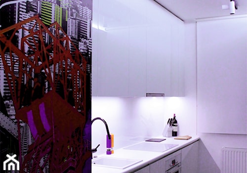 aranżacja strefy dziennej - mieszkanie w Krakowie - wersja w kolorze - Kuchnia, styl minimalistyczny - zdjęcie od DNA WORKS