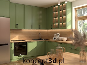 Wizualizacja zielonej kuchni do Gdyni ujęcie 6 - zdjęcie od koncept3d.pl | projektowanie i wizualizacje kuchni