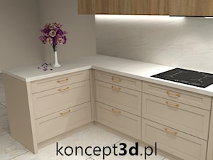 Wizualizacja klasycznej kuchni w nowoczesnym wydaniu - ujęcie 3 - zdjęcie od koncept3d.pl | projektowanie i wizualizacje kuchni