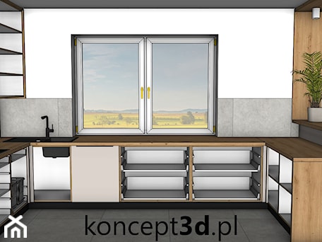 Aranżacje wnętrz - Kuchnia: Projekt kuchni w kolorze Dąb dziki naturalny z kaszmirem - koncept3d.pl | projektowanie i wizualizacje kuchni. Przeglądaj, dodawaj i zapisuj najlepsze zdjęcia, pomysły i inspiracje designerskie. W bazie mamy już prawie milion fotografii!