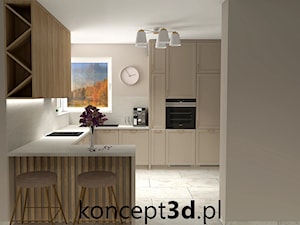 Wizualizacja klasycznej kuchni w nowoczesnym wydaniu - ujęcie 1 - zdjęcie od koncept3d.pl | projektowanie i wizualizacje kuchni