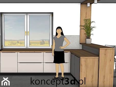 Aranżacje wnętrz - Kuchnia: Projekt kuchni w kolorze Dąb dziki naturalny z kaszmirem - koncept3d.pl | projektowanie i wizualizacje kuchni. Przeglądaj, dodawaj i zapisuj najlepsze zdjęcia, pomysły i inspiracje designerskie. W bazie mamy już prawie milion fotografii!