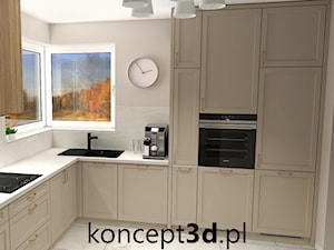 Wizualizacja klasycznej kuchni w nowoczesnym wydaniu - ujęcie 2 - zdjęcie od koncept3d.pl | projektowanie i wizualizacje kuchni