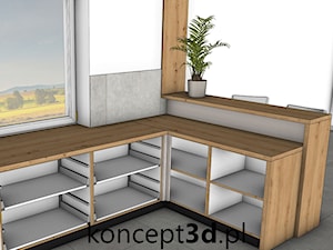 Projekt kuchni w kolorze Dąb dziki naturalny z kaszmirem - zdjęcie od koncept3d.pl | projektowanie i wizualizacje kuchni