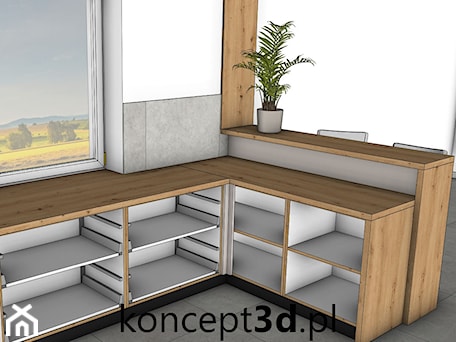 Aranżacje wnętrz - Kuchnia: Projekt kuchni w kolorze Dąb dziki naturalny z kaszmirem - koncept3d.pl | projektowanie i wizualizacje kuchni. Przeglądaj, dodawaj i zapisuj najlepsze zdjęcia, pomysły i inspiracje designerskie. W bazie mamy już prawie milion fotografii!