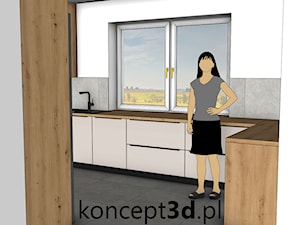 Projekt kuchni w kolorze Dąb dziki naturalny z kaszmirem - zdjęcie od koncept3d.pl | projektowanie i wizualizacje kuchni