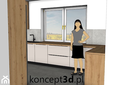 Aranżacje wnętrz - Kuchnia: Projekt kuchni w kolorze Dąb dziki naturalny z kaszmirem - koncept3d.pl | projektowanie i wizualizacje kuchni. Przeglądaj, dodawaj i zapisuj najlepsze zdjęcia, pomysły i inspiracje designerskie. W bazie mamy już prawie milion fotografii!