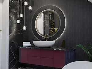 Łazienka na poddaszu w stylu glamour, widok na szafkę umywalkową - zdjęcie od Studio Mam Plan