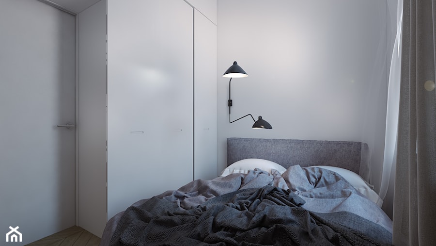 MIESZKANIE W KAMIENICY_WARSZAWA - Mała biała sypialnia, styl nowoczesny - zdjęcie od Monika Skowrońska Architekt Wnętrz