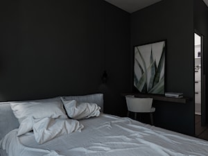 Projekt wnętrz domu_120mkw - Średnia czarna z biurkiem sypialnia z garderobą, styl nowoczesny - zdjęcie od Monika Skowrońska Architekt Wnętrz