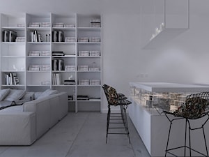 DOM_ 220mkw - Średnia szara jadalnia w salonie w kuchni, styl nowoczesny - zdjęcie od Monika Skowrońska Architekt Wnętrz