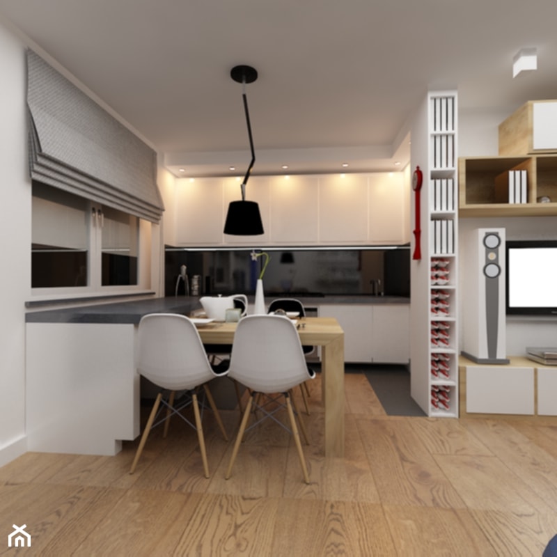 Salon z kuchnią - Kuchnia, styl nowoczesny - zdjęcie od ArchD Biuro projektowe