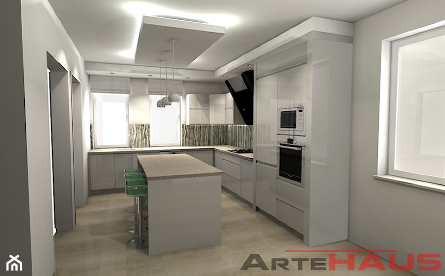 Pomysł na białą kuchnie - Brzozy - zdjęcie od Projektowanie Wnętrz ArteHAUS
