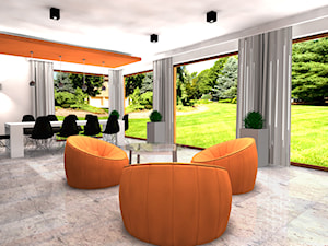 Nuta pomarańczy w salonie - zdjęcie od Projektowanie Wnętrz ArteHAUS