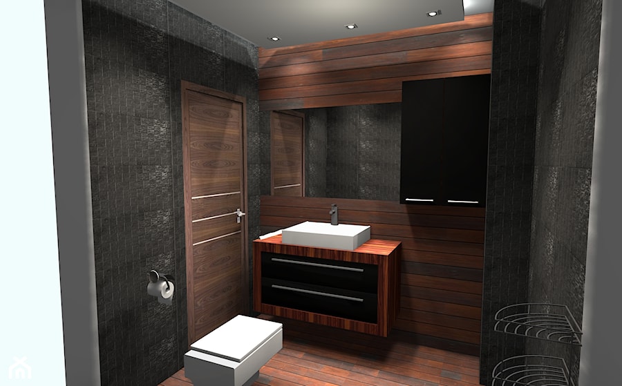 Palisander w łazience - zdjęcie od Projektowanie Wnętrz ArteHAUS