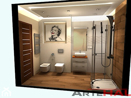 Aranżacje wnętrz - Łazienka: Ciepła Biała nowoczesna łazienka - Projektowanie Wnętrz ArteHAUS. Przeglądaj, dodawaj i zapisuj najlepsze zdjęcia, pomysły i inspiracje designerskie. W bazie mamy już prawie milion fotografii!