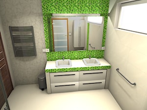 Mozaika zielona w łazience - zdjęcie od Projektowanie Wnętrz ArteHAUS