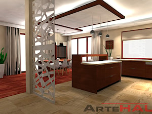 Projekt salonu otwartego na kuchnie - zdjęcie od Projektowanie Wnętrz ArteHAUS
