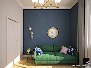 Mieszkanie w Kamienicy na wynajem - Średnie z sofą beżowe niebieskie biuro, styl glamour - zdjęcie od FRS ARCHITEKCI