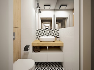 Apartament w Krakowie - Osiedle Akademickie - Mała bez okna z lustrem łazienka, styl skandynawski - zdjęcie od FRS ARCHITEKCI