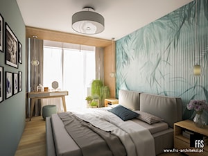 Apartament w Krakowie - Osiedle Akademickie - Średnia szara sypialnia, styl nowoczesny - zdjęcie od FRS ARCHITEKCI
