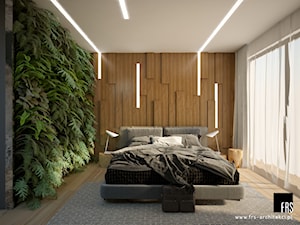Dom pod lasem - Średnia biała sypialnia, styl nowoczesny - zdjęcie od FRS ARCHITEKCI