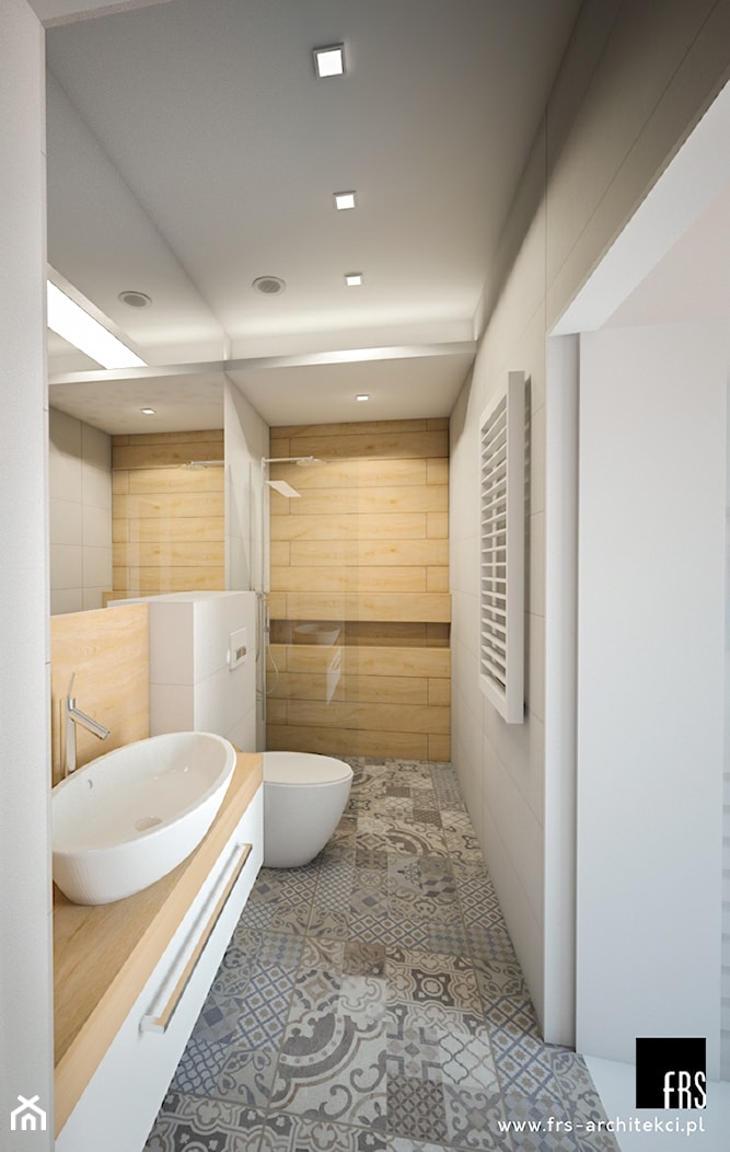 Dom Słoneczne Kliny - Średnia bez okna z punktowym oświetleniem łazienka, styl nowoczesny - zdjęcie od FRS ARCHITEKCI - Homebook