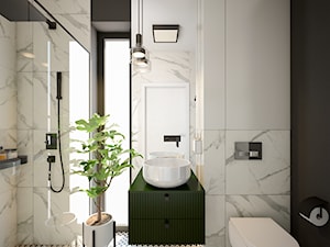 Mieszkanie na Żoliborzu - Mała z lustrem łazienka z oknem, styl nowoczesny - zdjęcie od FRS ARCHITEKCI