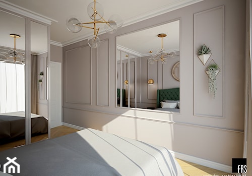 Mieszkanie na Żoliborzu - Mała beżowa sypialnia, styl nowoczesny - zdjęcie od FRS ARCHITEKCI