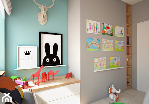 Dom Słoneczne Kliny - Średni szary niebieski pokój dziecka dla dziecka dla chłopca, styl skandynawski - zdjęcie od FRS ARCHITEKCI