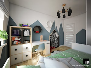 Apartament w Krakowie - Osiedle Akademickie - Średni biały szary pokój dziecka dla dziecka dla nastolatka dla chłopca dla dziewczynki, styl skandynawski - zdjęcie od FRS ARCHITEKCI