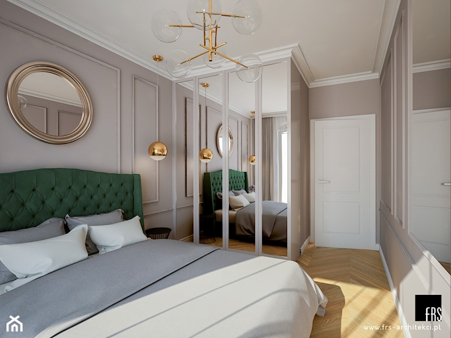Mieszkanie na Żoliborzu - Średnia szara sypialnia, styl glamour - zdjęcie od FRS ARCHITEKCI