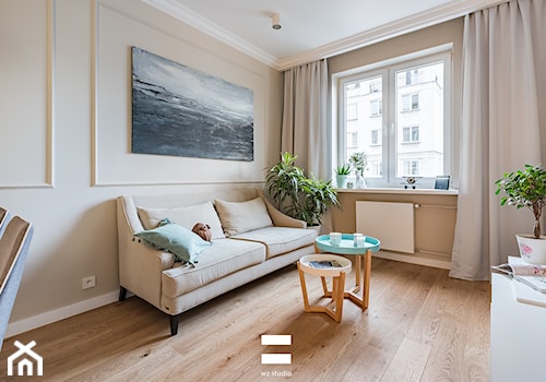 Mieszkanie w Warszawie - Mały biały salon, styl nowoczesny - zdjęcie od wz studio