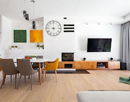 Dom dla rodziny z dziećmi - Średni biały salon z jadalnią, styl nowoczesny - zdjęcie od wz studio - Homebook