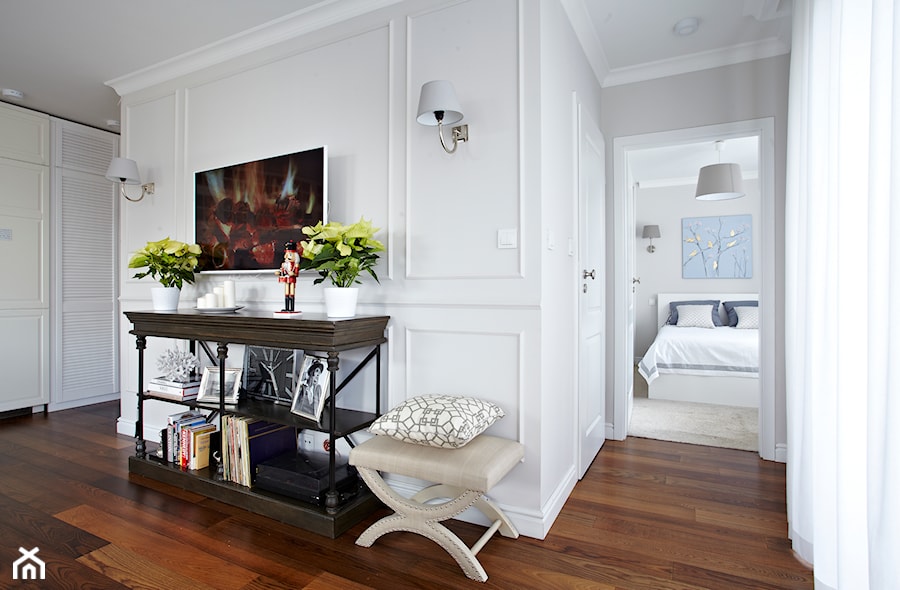 50 m2 Nowego Jorku - Mały średni biały salon, styl glamour - zdjęcie od wz studio