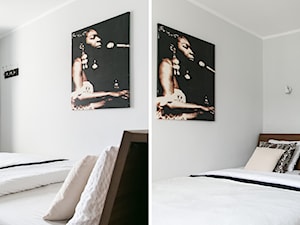 Apartament inny niż wszystkie - rearanżacja i home staging mieszkania na wynajem - Mała szara sypialnia, styl minimalistyczny - zdjęcie od IDEALS . Marta Jaślan Interiors