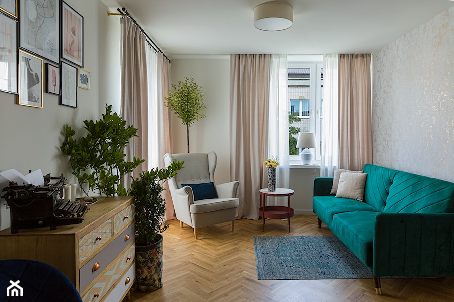 Kawalerka w stylu Boho - Salon, styl nowoczesny - zdjęcie od IDEALS . Marta Jaślan Interiors