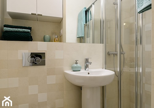 Zielony Żoliborz - Mała bez okna z lustrem łazienka, styl nowoczesny - zdjęcie od IDEALS . Marta Jaślan Interiors