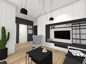 Mieszkanie black & white - Średni biały salon - zdjęcie od Studio FORMAT HOME