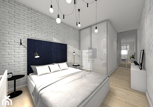 Projekt mieszkania w Krakowie - Średnia biała sypialnia - zdjęcie od Studio FORMAT HOME