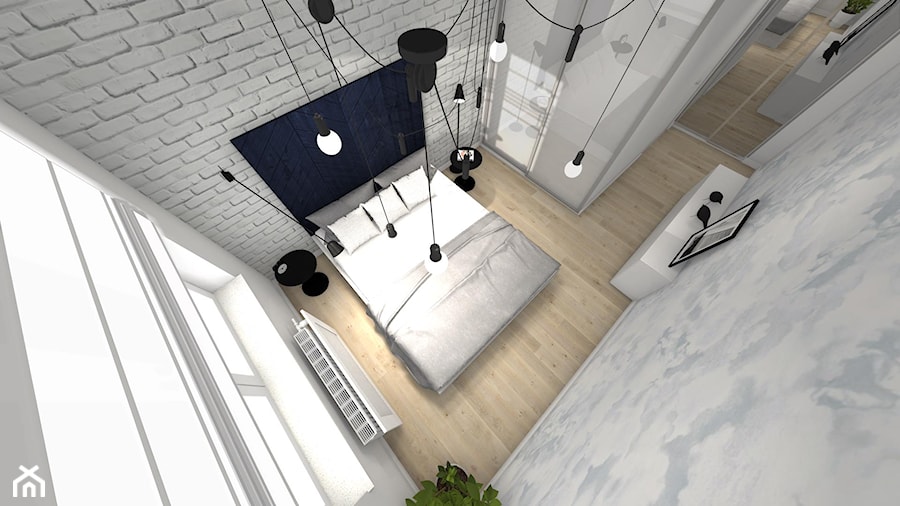 Projekt mieszkania w Krakowie - Średnia biała sypialnia - zdjęcie od Studio FORMAT HOME