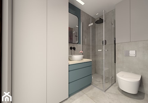 Łazienka Prądnik Biały - Średnia bez okna z lustrem z punktowym oświetleniem łazienka, styl nowoczesny - zdjęcie od Studio FORMAT HOME