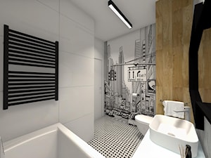 Projekt łazienek w nowoczesnym stylu - Średnia bez okna z lustrem łazienka - zdjęcie od Studio FORMAT HOME