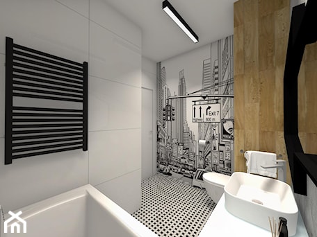 Aranżacje wnętrz - Łazienka: Projekt łazienek w nowoczesnym stylu - Średnia bez okna z lustrem łazienka - Studio FORMAT HOME. Przeglądaj, dodawaj i zapisuj najlepsze zdjęcia, pomysły i inspiracje designerskie. W bazie mamy już prawie milion fotografii!