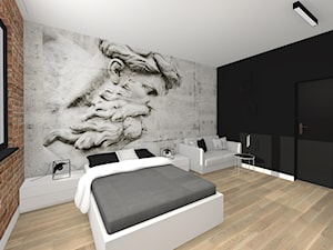 Rezydencja na Woli Justowskiej - Duża czarna szara sypialnia - zdjęcie od Studio FORMAT HOME