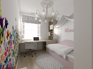 Apartament na Prądniku Czerwonym - Średni biały pokój dziecka dla nastolatka dla dziewczynki, styl nowoczesny - zdjęcie od Studio FORMAT HOME