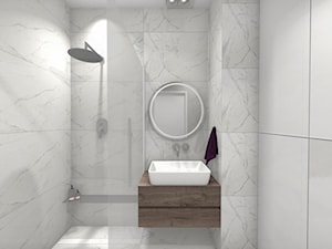 Projekt łazienek w nowoczesnym stylu - Mała bez okna z punktowym oświetleniem łazienka - zdjęcie od Studio FORMAT HOME
