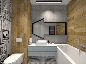 Projekt łazienek w nowoczesnym stylu - Mała bez okna z lustrem łazienka - zdjęcie od Studio FORMAT HOME