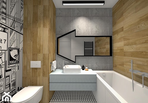 Projekt łazienek w nowoczesnym stylu - Mała bez okna z lustrem łazienka - zdjęcie od Studio FORMAT HOME