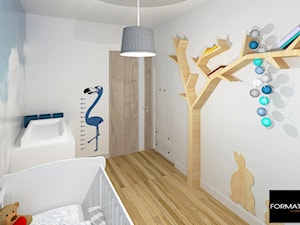 Mieszkanie w Krakowie - Średni biały pokój dziecka dla niemowlaka dla chłopca dla dziewczynki - zdjęcie od Studio FORMAT HOME
